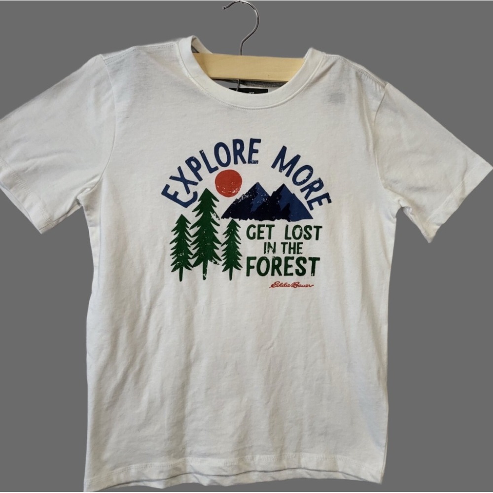 Eddie Bauer Shirt Boys Size Medium Size 10/12 White Explore More Youth Kids‎